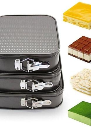 Роз'ємні форми для випікання квадратні 3 шт.