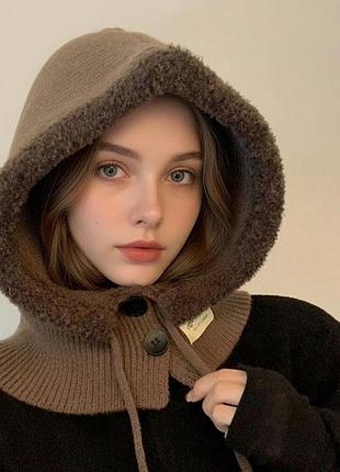 Капор теплий 1177 унісекс шоколад