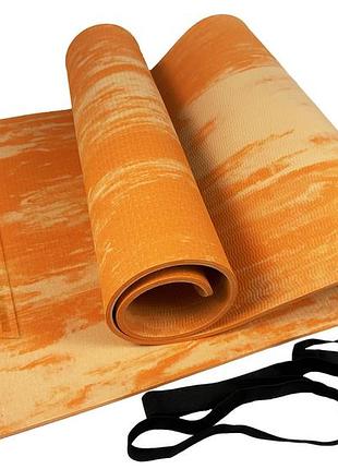 Коврик для йоги и фитнеса easyfit s-eva mat 8 мм оранжевый