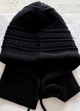 Капор косичка чорний