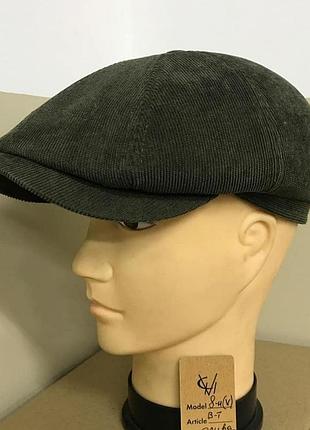 Кепка мужская восьмиклинка хулиганка вельветовая хаки хакки демисезонная comfort heads весна осень слимтекс 61см.