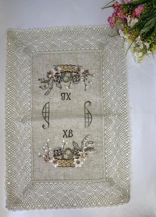 Серветка пасхальна на кошик з вишивкою 60*40 см