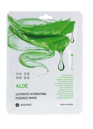 Тканинна зволожуюча маска з екстрактом алое jkosmec aloe ultimate hydrating essence mask 25 мл