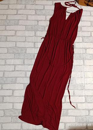 Длинное трикотажное вечернее праздничное новогоднее платье с разрезом oasis