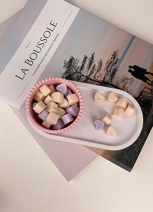 Набор ароматических соевых мини-саше (30шт) в гипсовом кашпо на подставке ручной работы сotton