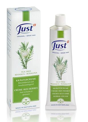 Антисептический крем юст/just чайное дерево / манука/ розалина / tea tree, 30 мл