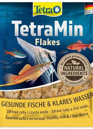 Корм сухий tetra min flakes для тропічних акваріумних рибок в пластівцях 12 г🐟🐠🐡