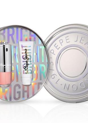 Pepe jeans парфумерний набір (парфумована вода для жінок pepe jeans bright 80 мл + лосьйон для тіла 100 мл)