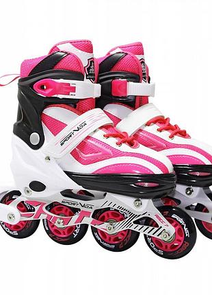 Роликовые коньки sportvida sv-lg0044 size 39-42 white/pink