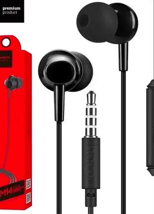 Наушники проводные hoco m14 original с микрофоном гарнитура черные