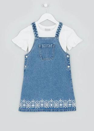 (л) джисовый сарафан на 7 лет с вышивкой