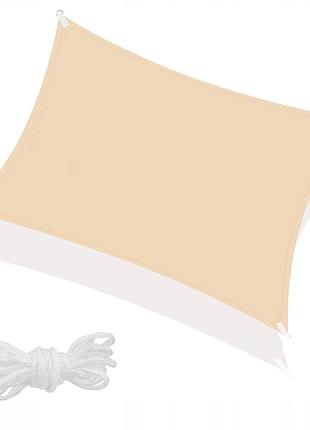 Тент-парус теневой для дома, сада и туризма springos 3 x 2 м sn1042 beige