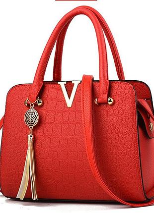 Модная женская сумка,качественная женская сумочка на плечо красный