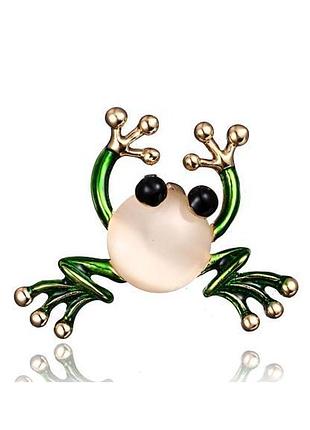 Брошь "лягушонок", брошь булавка