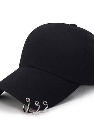Кепка, бейсболка чорна з пірсингом (60 - 62 см)