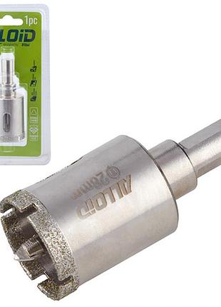 Свердло корончате алмазне по склу та кераміці 28мм з центрувальним свердлом alloid