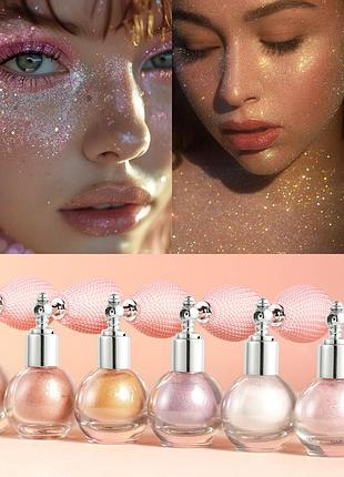 Пудровий спрей – хайлайтер для обличчя та тіла, спрей – пудра