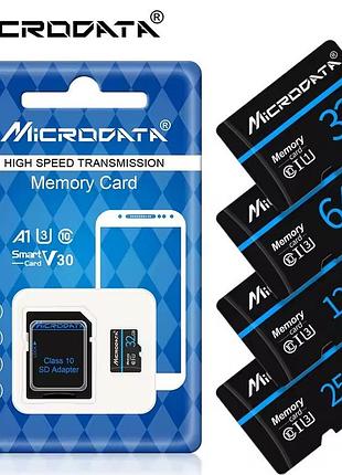 Карта памяти micro sd microdata 32 gb + адаптер для телефонов и фотоаппаратов