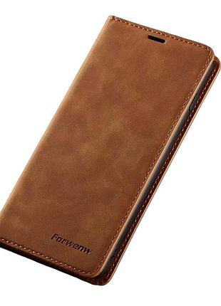 Чехол книжкой магнитный на iphone 8 чохол книга на айфон 8 коричневий