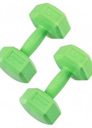 Гантели springos hex 2 x 1.5 кг fa103 кг1