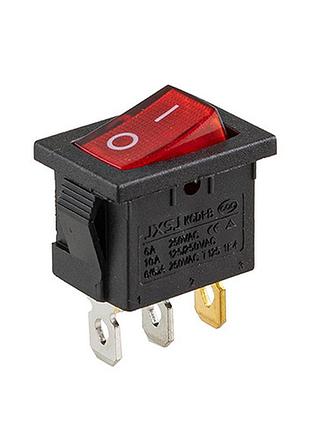 Переключатель on-off с подсветкой 12v квадратный 3pin red 15*21*17мм 6a 250v 10a 125/250v