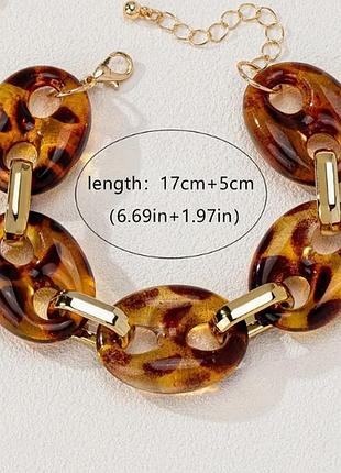 Браслет цепь леопардовый принт 6