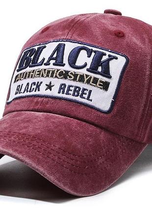 Бейсболка кепка black rebel котон цвет красный