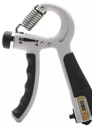 Еспандер кистьовий пружинний 5-60 кг easyfit з лічильником