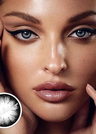 Линзы цветные коричневые с черным big eyes black подходят для светлых глаз