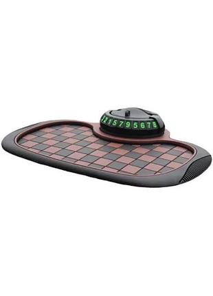 Автомобильный коврик 3-в-1 and 5238: антискольжение, держатель для телефона, номер парковки