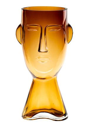 Скляна ваза "нарис", коричнева 23,5 см. elisey