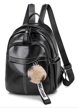 Рюкзак женский эко кожа черный( 6343 )