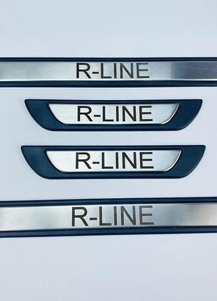 Накладки на пороги для r-line . на пороги 4шт (y-1 хром-пласт) (tan24)