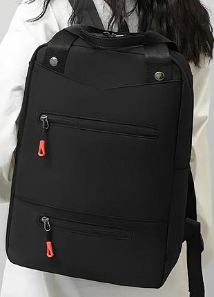 Стильный женский рюкзак черный нейлоновый victoriya