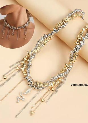 Чокер с цепочками и підвіскою-змією