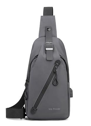 Нова стильна нагрудна сумка, модна спортивна usb-сумка водонепроникна сумка через плече