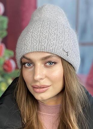 Пушистая шапка «клара» (4994) серый