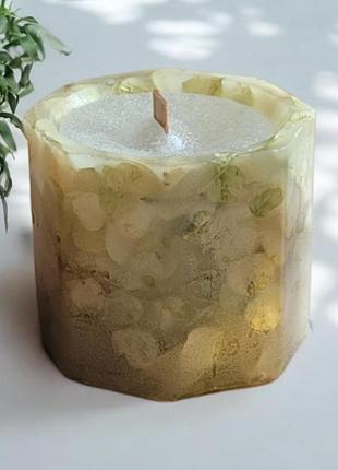 "зеленая гармония" - свеча 5*5,5 см, 15 часов горения, с ароматом мандарин