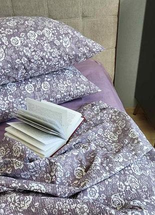 Роза фиолет, gofre duo (полуторный) євро на рез.