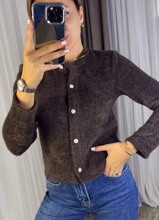 Жіноча тепла кофта з ангори на ґудзиках | 182