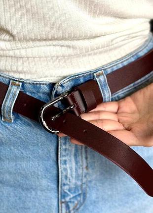 Классический ремень в цвете бордо