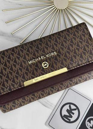 Жіночий шкіряний гаманець майкл корс брендове портмоне для жінки мішель великий кошельок для дівчини на магніті michael kors