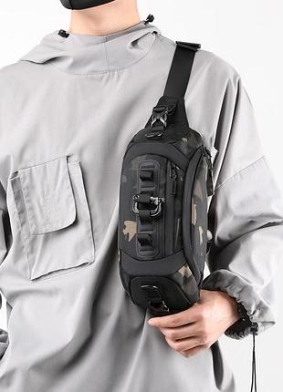 Нова чоловіча багатофункціональна поясна сумка, водовідштовхувальна, спортивна, модна, через плече гуртом