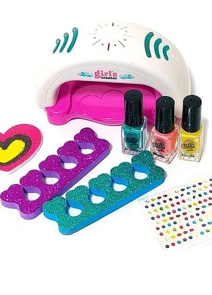 Детский маникюрный набор с сушкой для ногтей nail art studio