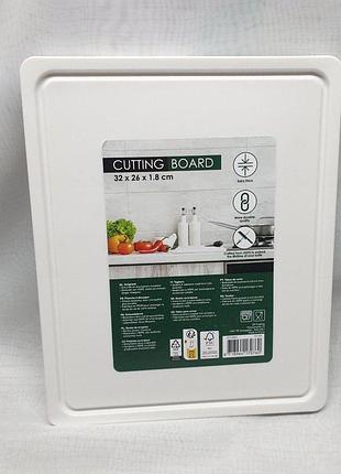 Толстая кухонная доска hdpe (32x26x1,8 см, белая)