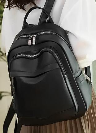 Женский стильный рюкзак кожаный balina черный