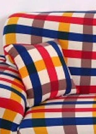 Декоративні наволочки на подушки 40х40, чехол на подушку 45x45 homytex з малюнком клітинка червоно синя