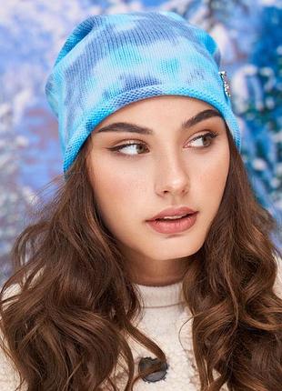 Шапка «лирида тай-дай» (5007-2) синій + блакитний