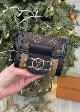 Брендовый маленький кошелек для девушки луи витон портмоне для женщины louis vuitton женский кожаный кошелек коричневый №2