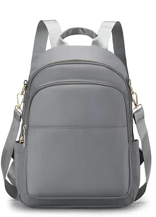 Рюкзак-сумка нейлоновый женский jingpin городской серый